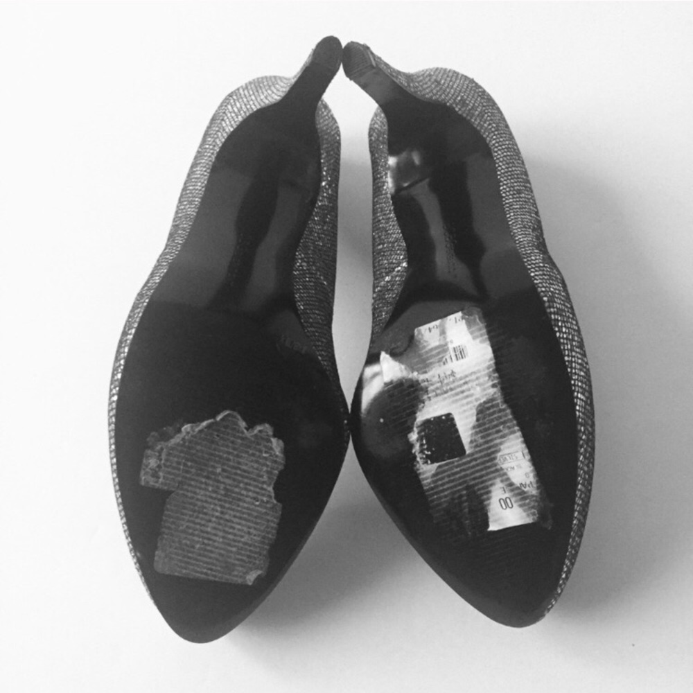 Bcbgeneration Silver Glitter Party Pumps Heels 8.5 - image 3